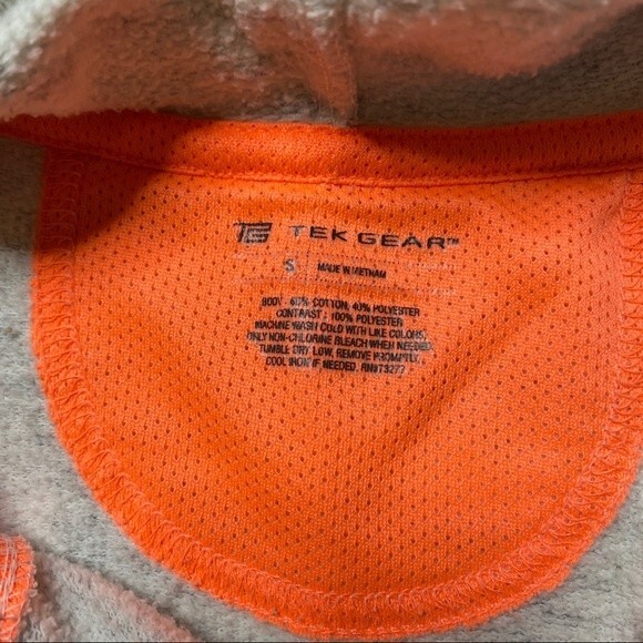 5/$25 Tek Gear Exercise Lightweight Heather Neon Accent Pullover Hoodie Small - Picture 7 of 7